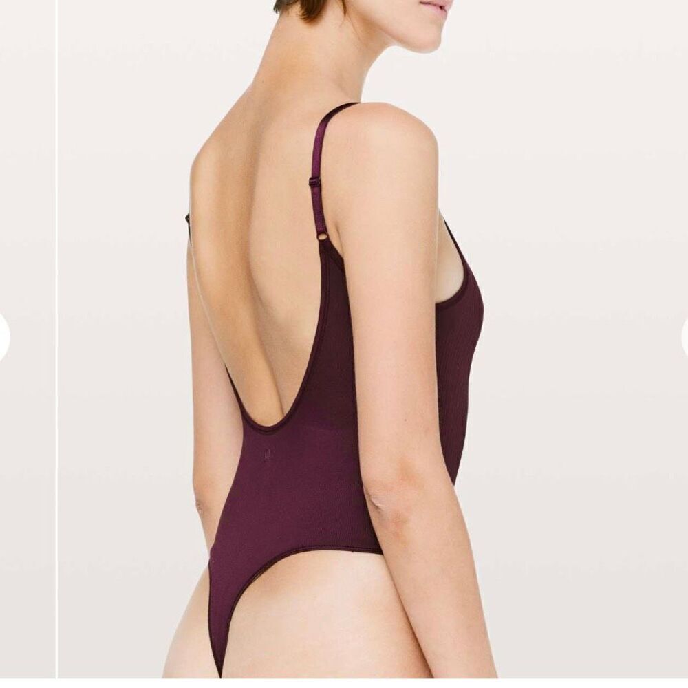 NEW Lululemon Underneath It All Bodysuit Size M burgundy Dark Adobe - Picture 2 of 9